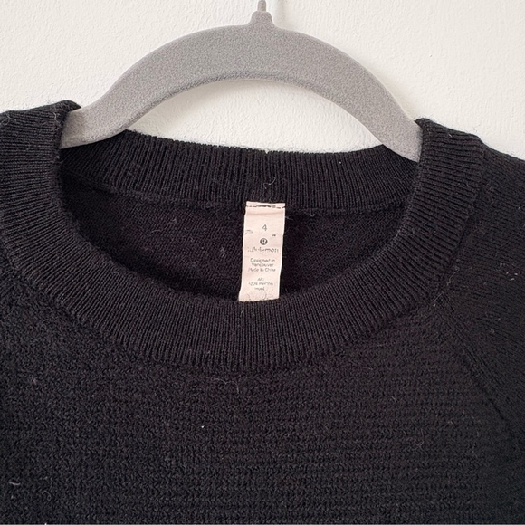 Lululemon | Sit In Lotus Merino Wool Sweater | Sz 4 | Black | EUC - Picture 3 of 13